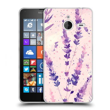 Пластиковый чехол на Microsoft Lumia 640 XL с принтом цветы лаванда