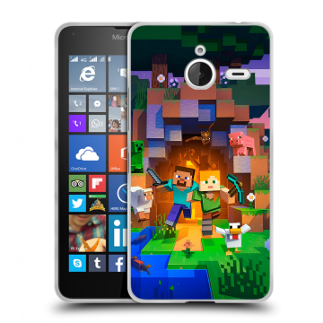 Пластиковый чехол на Microsoft Lumia 640 XL с принтом Майнкрафт Minecraft Пластиковый чехол на Microsoft Lumia 640 XL с принтом Майнкрафт Minecraft