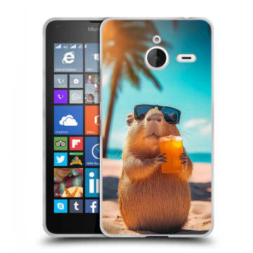 Пластиковый чехол на Microsoft Lumia 640 XL с принтом Капибара