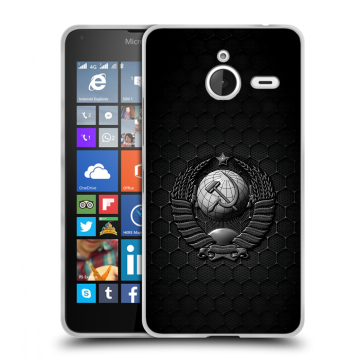 Пластиковый чехол на Microsoft Lumia 640 XL с принтом Герб Флаг СССР