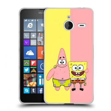 Пластиковый чехол на Microsoft Lumia 640 XL с принтом Спанч боб Спанчбоб