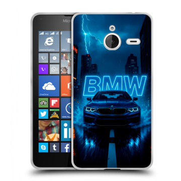 Пластиковый чехол на Microsoft Lumia 640 XL с принтом BMW БМВ Пластиковый чехол на Microsoft Lumia 640 XL с принтом BMW БМВ
