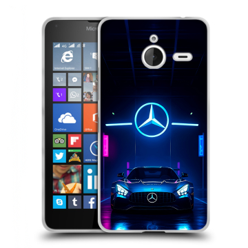 Пластиковый чехол на Microsoft Lumia 640 XL с принтом Mercedes Мерседес