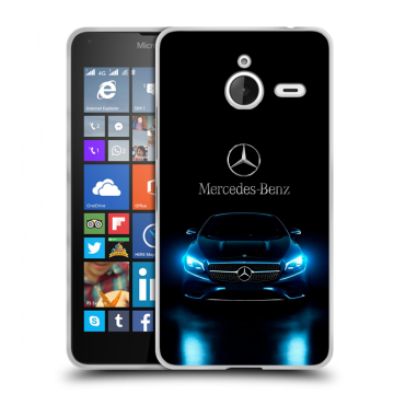 Пластиковый чехол на Microsoft Lumia 640 XL с принтом Mercedes Мерседес