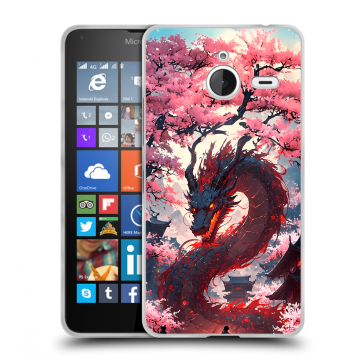 Пластиковый чехол на Microsoft Lumia 640 XL с принтом Дракон Японский