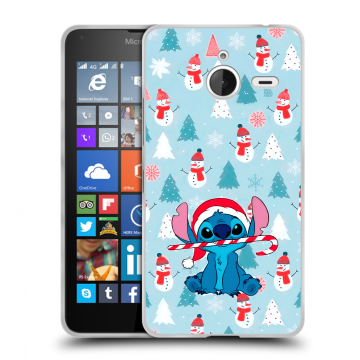 Пластиковый чехол на Microsoft Lumia 640 XL с принтом Стич Новый год Пластиковый чехол на Microsoft Lumia 640 XL с принтом Стич Новый год