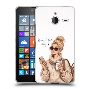 Пластиковый чехол на Microsoft Lumia 640 XL с принтом женский