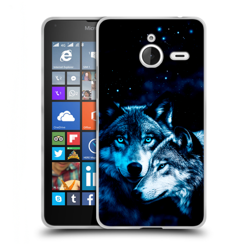 Пластиковый чехол на Microsoft Lumia 640 XL с принтом Волки Пластиковый чехол на Microsoft Lumia 640 XL с принтом Волки