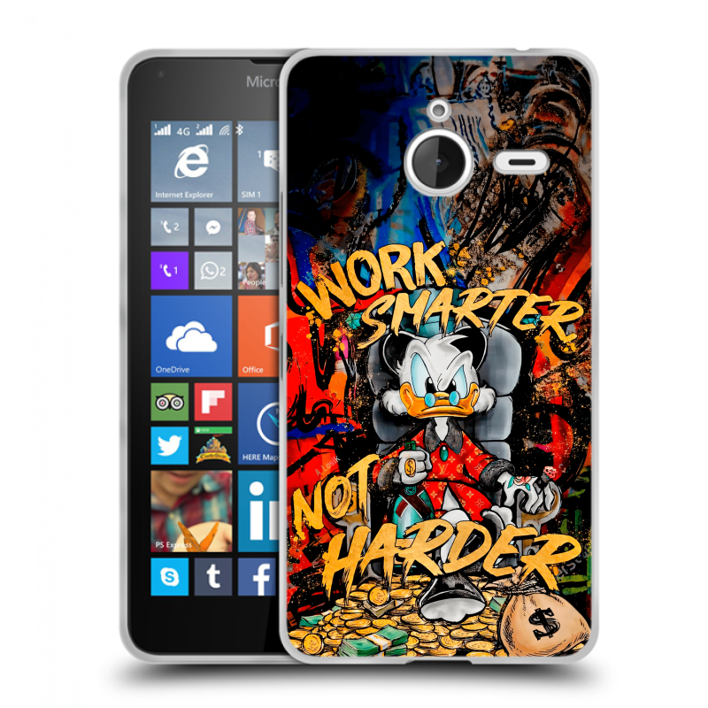 Пластиковый чехол на Microsoft Lumia 640 XL с принтом Дональд Дак Деньги Пластиковый чехол на Microsoft Lumia 640 XL с принтом Дональд Дак Деньги