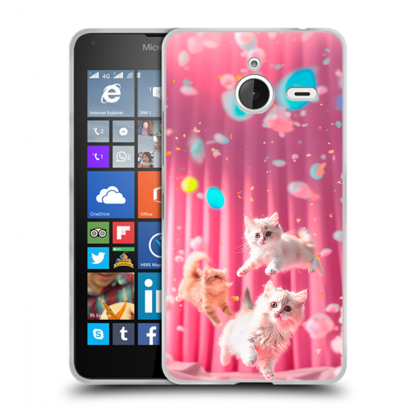 Пластиковый чехол на Microsoft Lumia 640 XL с принтом милые котики Пластиковый чехол на Microsoft Lumia 640 XL с принтом милые котики