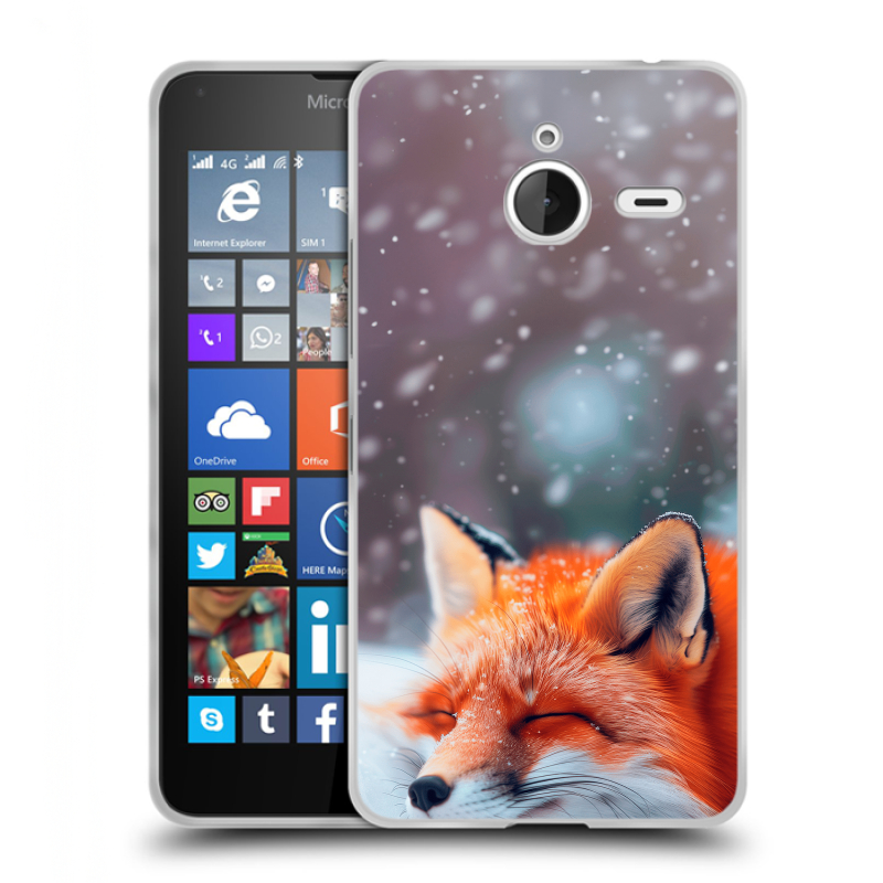 Пластиковый чехол на Microsoft Lumia 640 XL с принтом лиса Пластиковый чехол на Microsoft Lumia 640 XL с принтом лиса