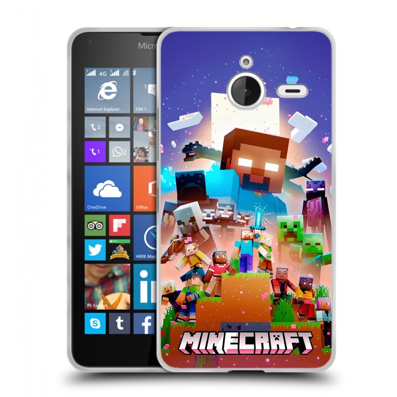 Пластиковый чехол на Microsoft Lumia 640 XL с принтом Майнкрафт Minecraft Пластиковый чехол на Microsoft Lumia 640 XL с принтом Майнкрафт Minecraft