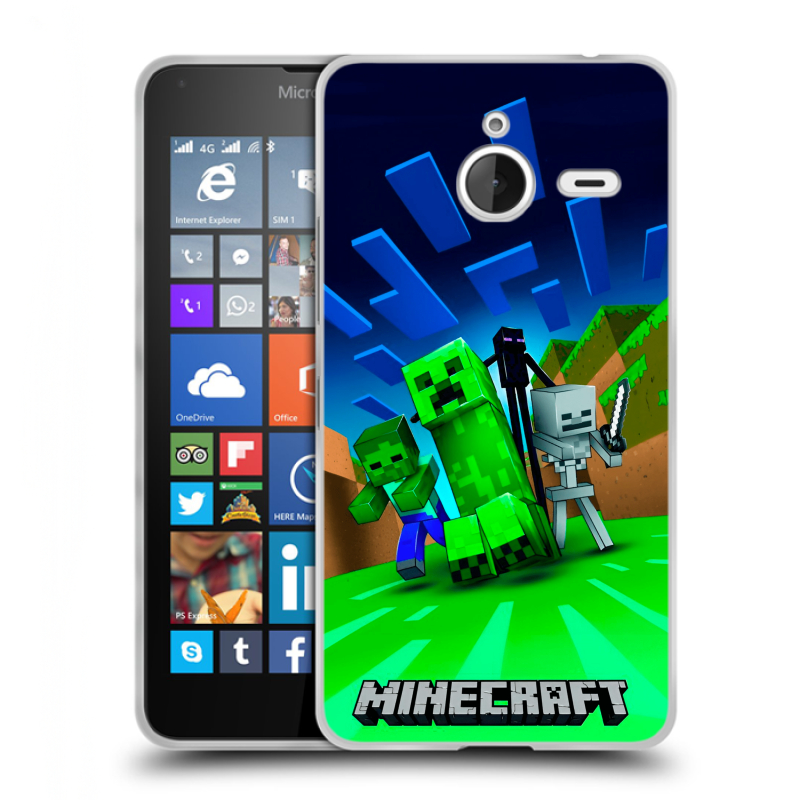 Пластиковый чехол на Microsoft Lumia 640 XL с принтом Майнкрафт Пластиковый чехол на Microsoft Lumia 640 XL с принтом Майнкрафт