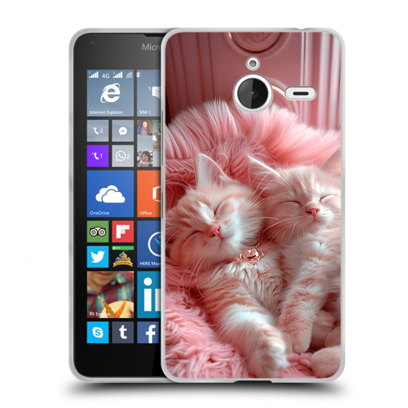 Пластиковый чехол на Microsoft Lumia 640 XL с принтом котята котики Пластиковый чехол на Microsoft Lumia 640 XL с принтом котята котики