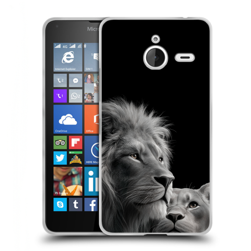 Пластиковый чехол на Microsoft Lumia 640 XL с принтом Лев кошки Пластиковый чехол на Microsoft Lumia 640 XL с принтом Лев кошки