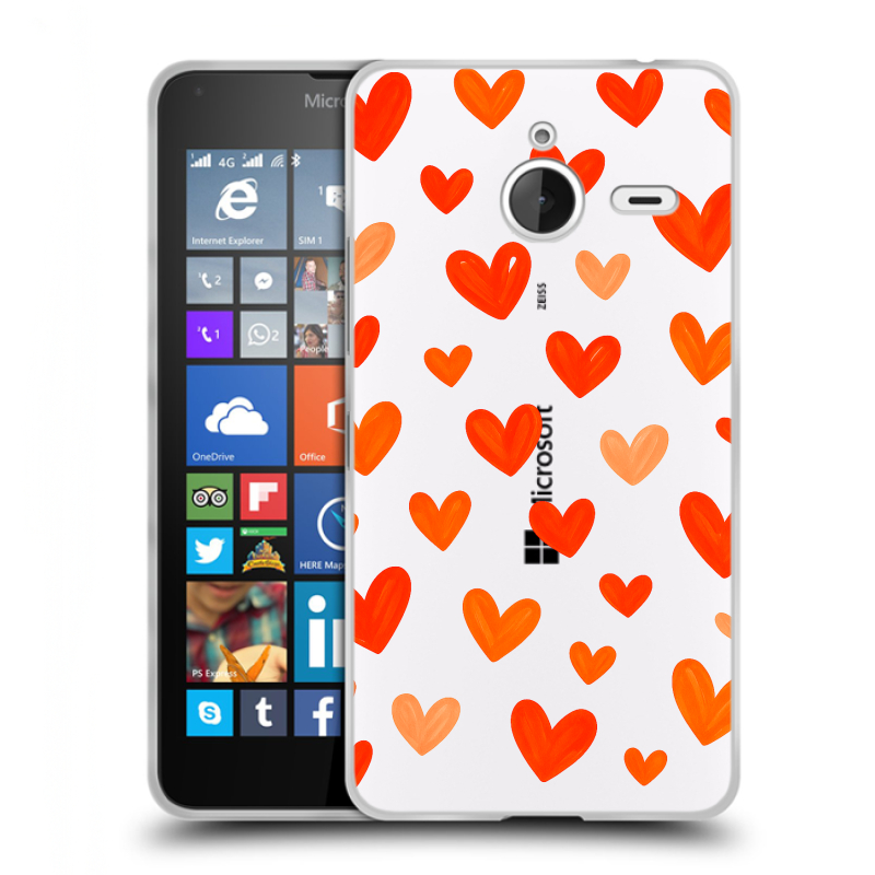 Пластиковый чехол на Microsoft Lumia 640 XL с принтом Сердечки Пластиковый чехол на Microsoft Lumia 640 XL с принтом Сердечки