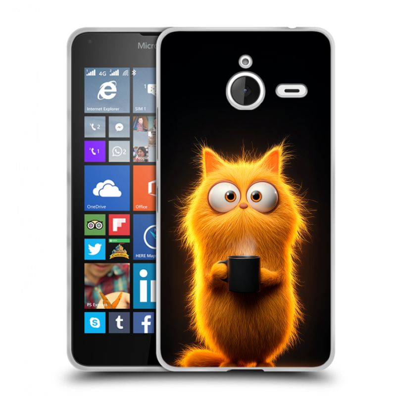 Пластиковый чехол на Microsoft Lumia 640 XL с принтом Смешной кот Пластиковый чехол на Microsoft Lumia 640 XL с принтом Смешной кот