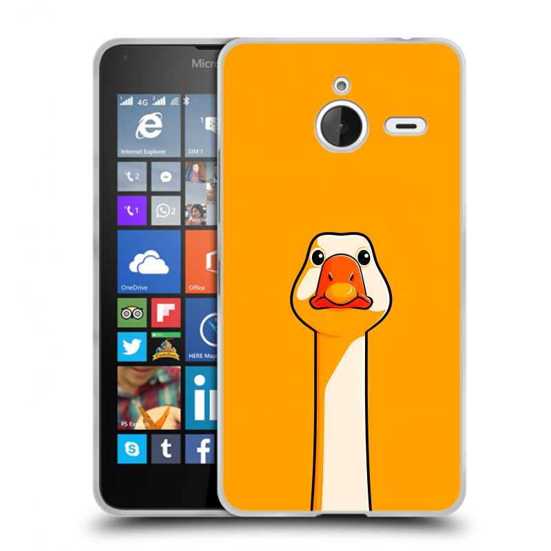 Пластиковый чехол на Microsoft Lumia 640 XL с принтом Смешная утка Пластиковый чехол на Microsoft Lumia 640 XL с принтом Смешная утка