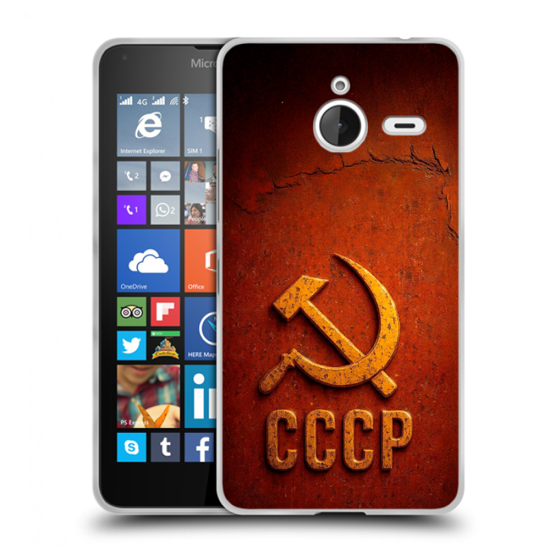 Пластиковый чехол на Microsoft Lumia 640 XL с принтом Флаг Герб СССР Пластиковый чехол на Microsoft Lumia 640 XL с принтом Флаг Герб СССР