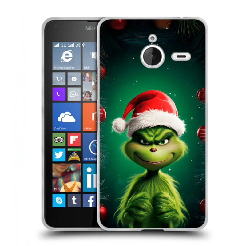 Пластиковый чехол на Microsoft Lumia 640 XL с принтом Гринч Новый год Рождество Пластиковый чехол на Microsoft Lumia 640 XL с принтом Гринч Новый год Рождество