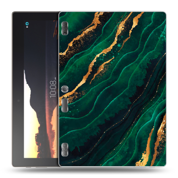 Силиконовый чехол на планшета Lenovo Tab 2 A10 с принтом Мрамор зеленое золото Силиконовый чехол на планшета Lenovo Tab 2 A10 с принтом Мрамор зеленое золото