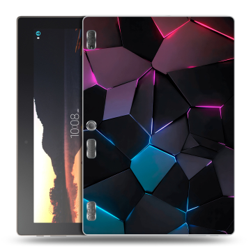 Силиконовый чехол на Lenovo Tab 2 A10 с принтом Геометрия неона