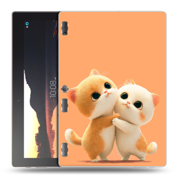 Силиконовый чехол на Lenovo Tab 2 A10 с принтом Милые котики
