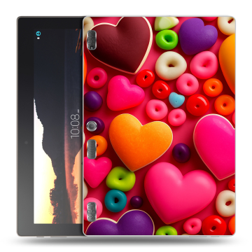 Силиконовый чехол на планшета Lenovo Tab 2 A10 с принтом Сердечки Силиконовый чехол на планшета Lenovo Tab 2 A10 с принтом Сердечки