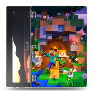 Силиконовый чехол на Lenovo Tab 2 A10 с принтом Майнкрафт Minecraft