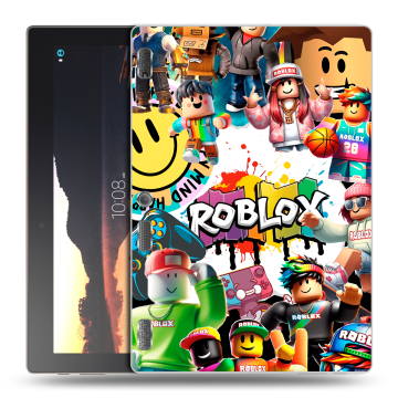 Силиконовый чехол на Lenovo Tab 2 A10 с принтом Roblox Роблокс