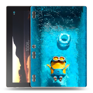 Силиконовый чехол на Lenovo Tab 2 A10 с принтом Миньоны