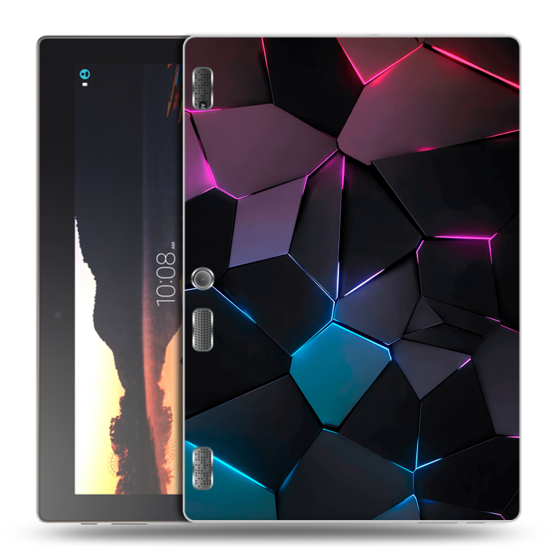 Силиконовый чехол на Lenovo Tab 2 A10 с принтом Геометрия неона Силиконовый чехол на Lenovo Tab 2 A10 с принтом Геометрия неона