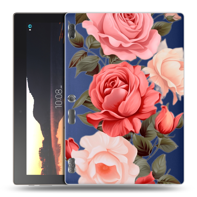 Силиконовый чехол на Lenovo Tab 2 A10 с принтом Розы Силиконовый чехол на Lenovo Tab 2 A10 с принтом Розы