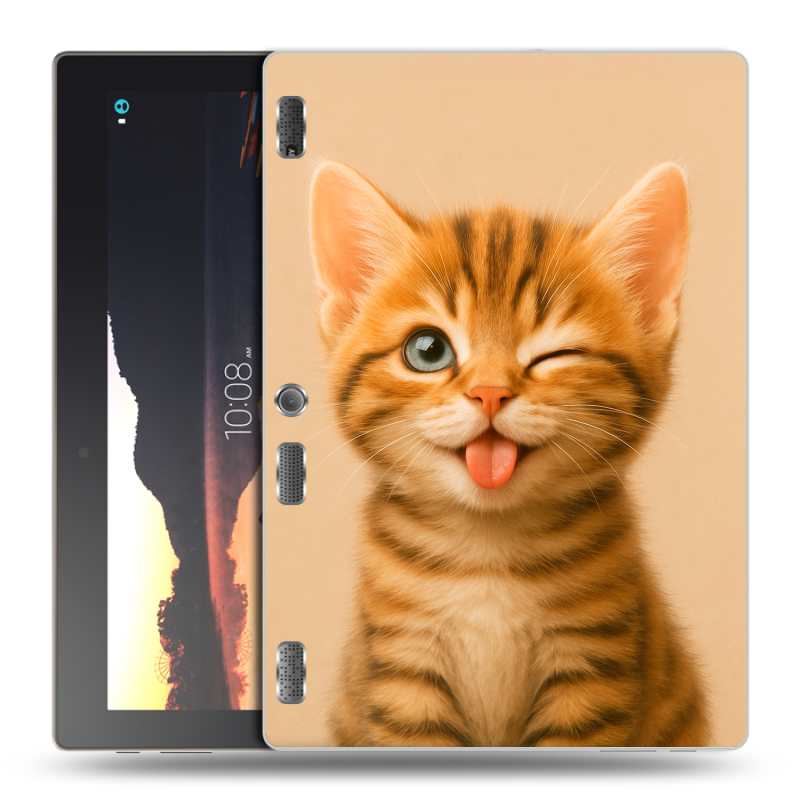 Силиконовый чехол на Lenovo Tab 2 A10 с принтом котенок Силиконовый чехол на Lenovo Tab 2 A10 с принтом котенок