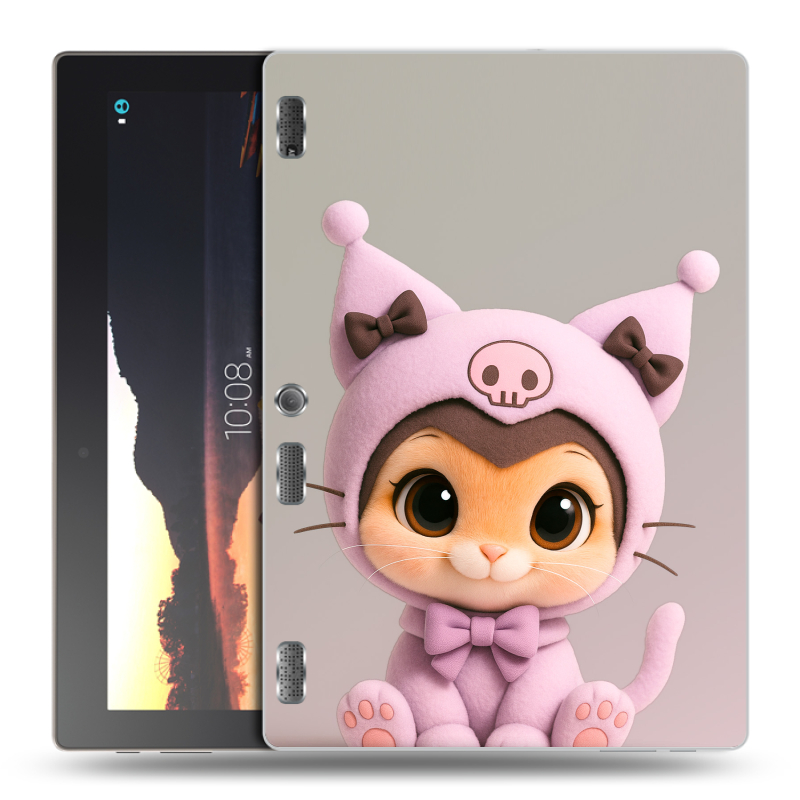 Силиконовый чехол на Lenovo Tab 2 A10 с принтом Куроми Kuromi Силиконовый чехол на Lenovo Tab 2 A10 с принтом Куроми Kuromi
