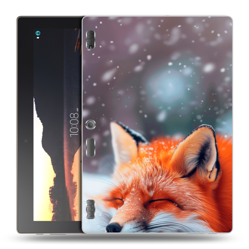 Силиконовый чехол на Lenovo Tab 2 A10 с принтом лиса Силиконовый чехол на Lenovo Tab 2 A10 с принтом лиса
