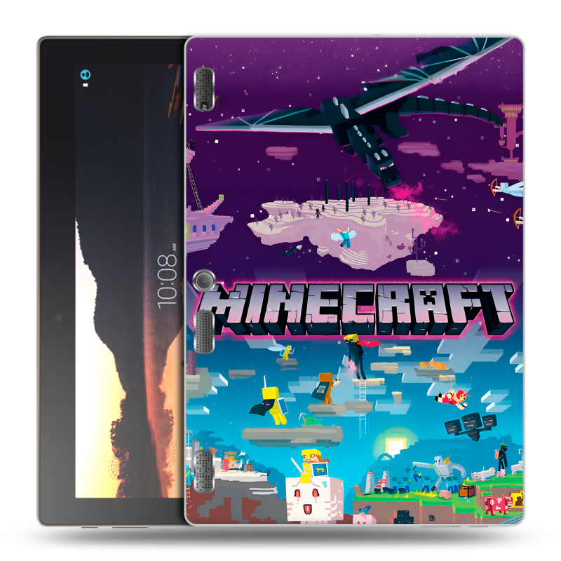 Силиконовый чехол на Lenovo Tab 2 A10 с принтом Майнкрафт Minecraft Силиконовый чехол на Lenovo Tab 2 A10 с принтом Майнкрафт Minecraft