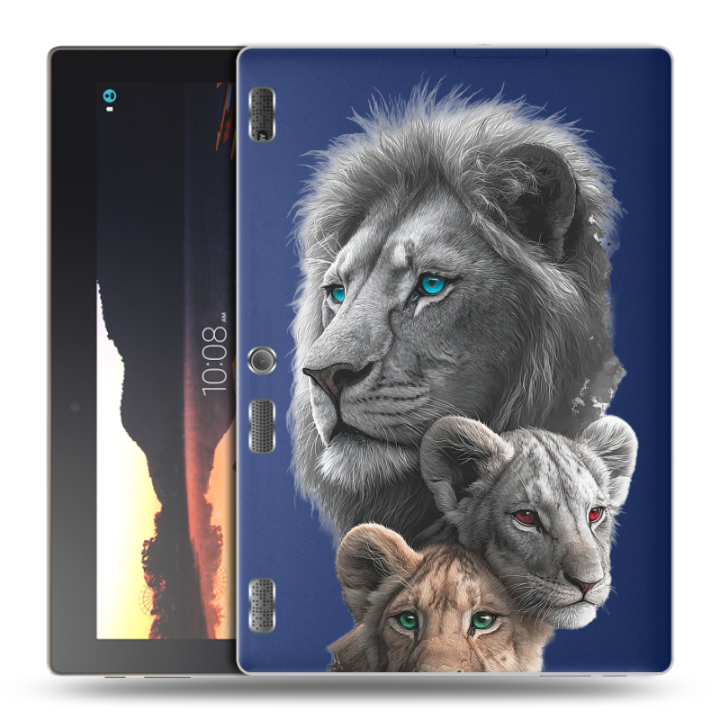 Силиконовый чехол на Lenovo Tab 2 A10 с принтом Львы Силиконовый чехол на Lenovo Tab 2 A10 с принтом Львы