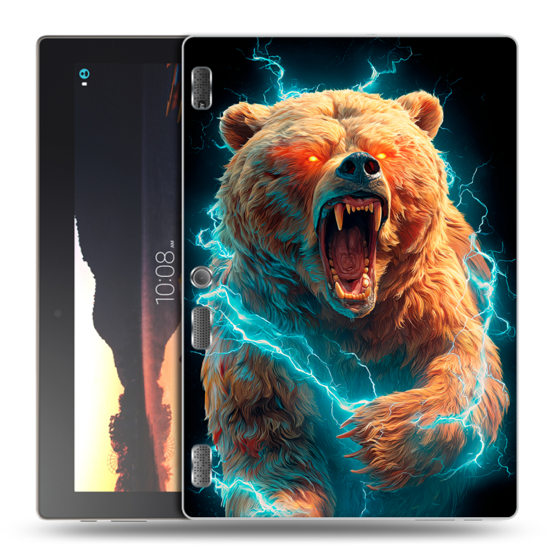 Силиконовый чехол на Lenovo Tab 2 A10 с принтом Медведь Силиконовый чехол на Lenovo Tab 2 A10 с принтом Медведь