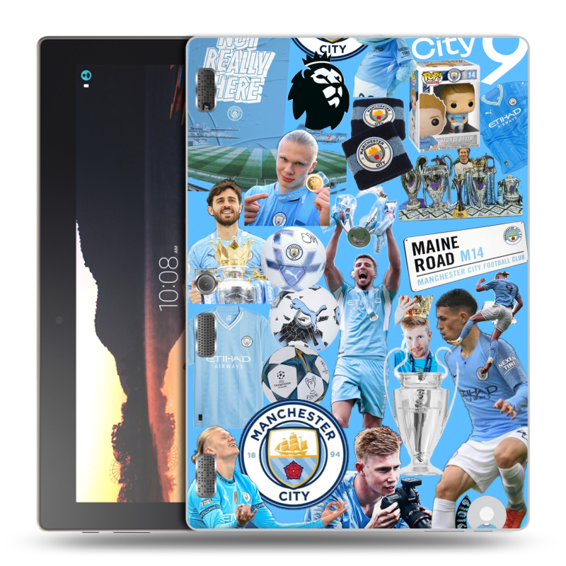 Силиконовый чехол на Lenovo Tab 2 A10 с принтом Man City Манчестер Сити Силиконовый чехол на Lenovo Tab 2 A10 с принтом Man City Манчестер Сити