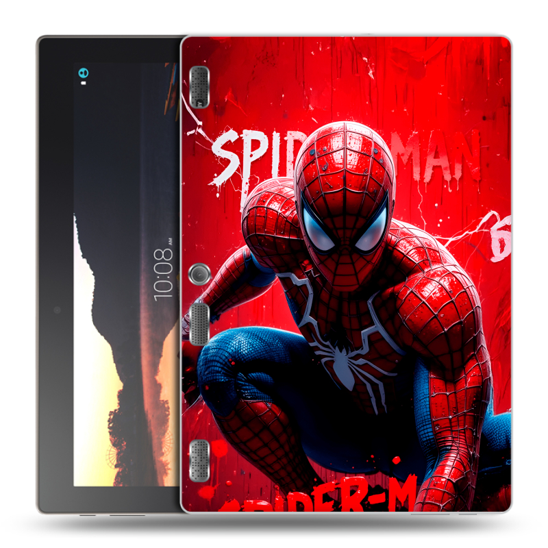 Силиконовый чехол на Lenovo Tab 2 A10 с принтом Spiderman Человек паук Силиконовый чехол на Lenovo Tab 2 A10 с принтом Spiderman Человек паук