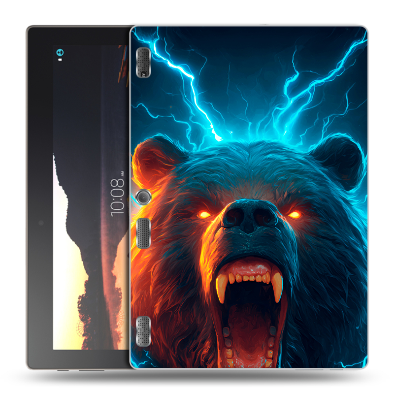 Силиконовый чехол на Lenovo Tab 2 A10 с принтом Медведь Силиконовый чехол на Lenovo Tab 2 A10 с принтом Медведь