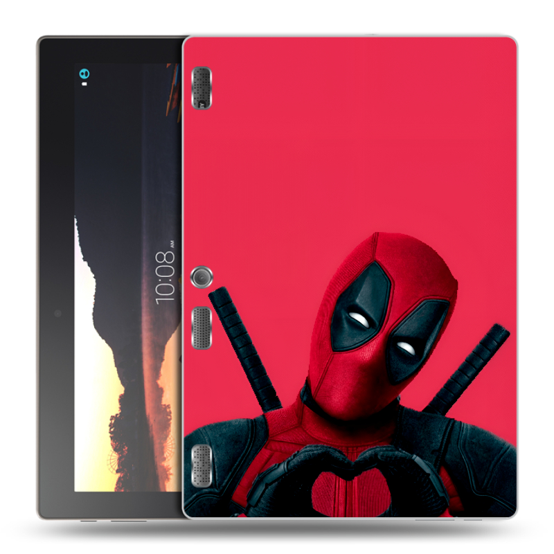 Силиконовый чехол на Lenovo Tab 2 A10 с принтом Дедпул Deadpool Силиконовый чехол на Lenovo Tab 2 A10 с принтом Дедпул Deadpool