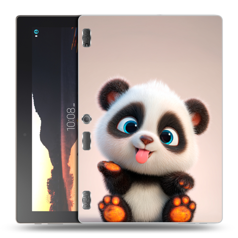 Силиконовый чехол на Lenovo Tab 2 A10 с принтом милая панда Силиконовый чехол на Lenovo Tab 2 A10 с принтом милая панда