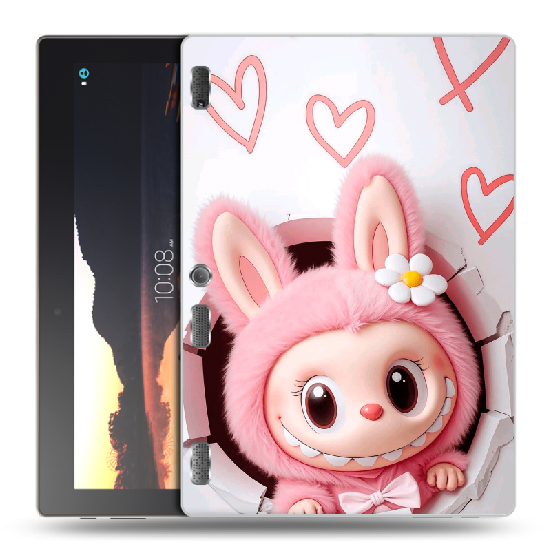 Силиконовый чехол на Lenovo Tab 2 A10 с принтом Labubu Лабубу Силиконовый чехол на Lenovo Tab 2 A10 с принтом Labubu Лабубу