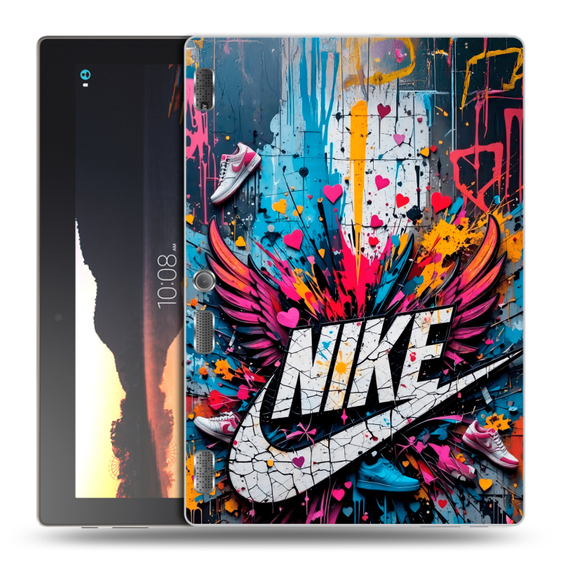 Силиконовый чехол на Lenovo Tab 2 A10 с принтом Nike Найк Силиконовый чехол на Lenovo Tab 2 A10 с принтом Nike Найк