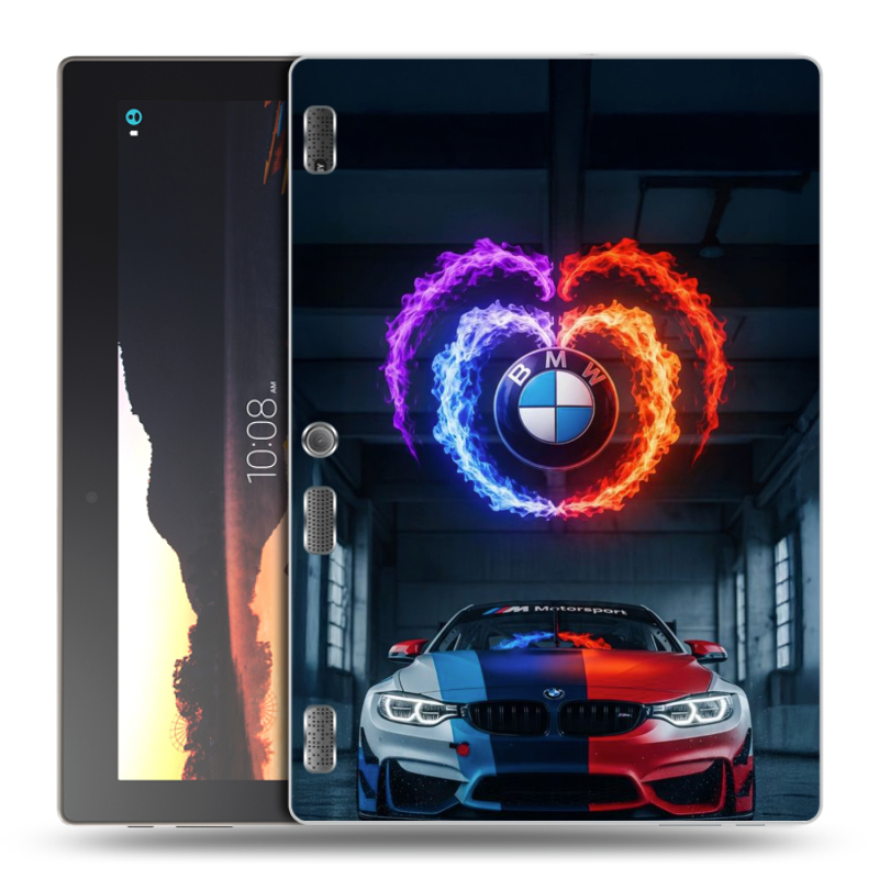 Силиконовый чехол на Lenovo Tab 2 A10 с принтом BMW БМВ Силиконовый чехол на Lenovo Tab 2 A10 с принтом BMW БМВ
