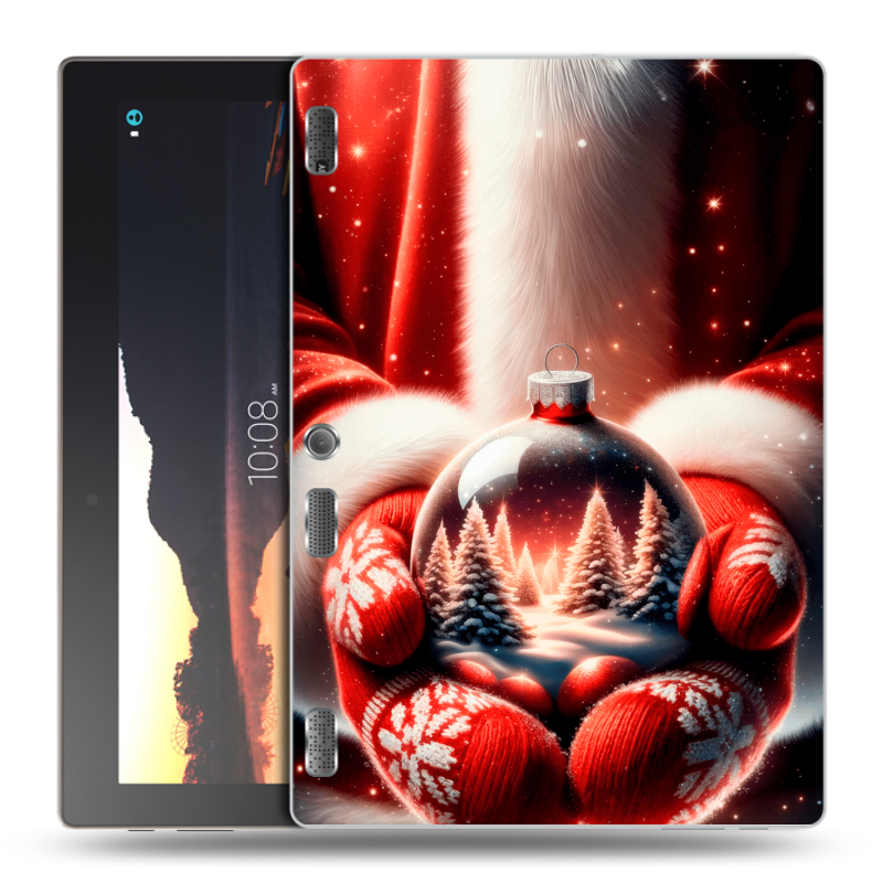 Силиконовый чехол на Lenovo Tab 2 A10 с принтом Новый год Силиконовый чехол на Lenovo Tab 2 A10 с принтом Новый год