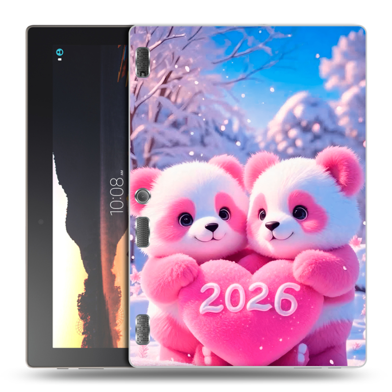 Силиконовый чехол на Lenovo Tab 2 A10 с принтом Новый год Силиконовый чехол на Lenovo Tab 2 A10 с принтом Новый год