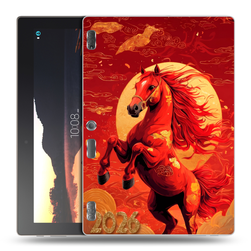 Силиконовый чехол на Lenovo Tab 2 A10 с принтом Новый год Силиконовый чехол на Lenovo Tab 2 A10 с принтом Новый год